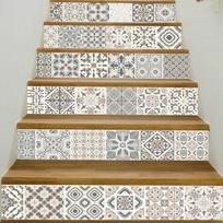 6Pcs Per Set Arabic Style Tile Creative Home Stair Stickers Corridor Stair Decoration Stickers 1 set(6pcs)