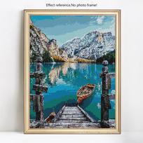 Deimantinis siuvinėjimas Deimantinis tapyba kraštovaizdžio paveikslas Kalnų krištolas 20X30CM gray