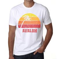 Men’s Vintage Tee Shirt Graphic T Shirt Avalon Sunset White XS balta