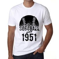 Men’s Vintage Tee Shirt Graphic T Shirt Softball Since 1951 White XS balta