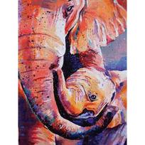 Diamond Painting Cross Stitch Full Round Drill Elephant father and son Diamond Embroidery 20X30CM