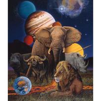 Full Round Diamond Painting Rhinoceros Elephants Universe Lions Diy Diamond Embroidery Cross Stitch 20X30CM