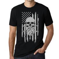 Vyriški marškinėliai - JAV kariuomenės Amerikos kaukolės vėliavos patriotiniai marškinėliai XS juoda