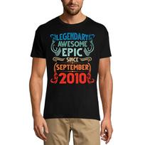 ULTRABASIC Men's T-Shirt Legendary Awesome Epic since September 2010 - Funny 11th Birthday Gift Tee Shirt XS juoda