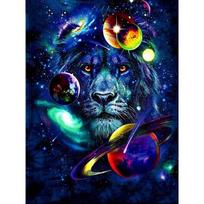 5D DIY Diamond Painting Planet and lion Cross Stitch Kit Mosaic Diamond Embroidery Rose Full Round/Square Drill Home Decoration Round 20x30cm