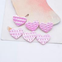100Pcs 20*15mm PU Heart Applique for Handmade Hat Crafts Clothes Sewing Patches DIY Baby Headwear BB Clips Bow Decor Accessories rožinė
