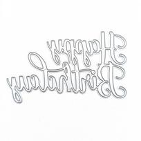 Su gimtadieniu Metalo pjovimo štampėlių trafaretas „Pasidaryk pats“ Scrapbooking albumas Popierinė kortelės forma white