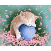 5D DIY Diamond Painting Sleeping Cat Diamond Embroidery Full Mosaic Kits Cross Stitch Home Decor Handmade Gifts Round 20x30cm