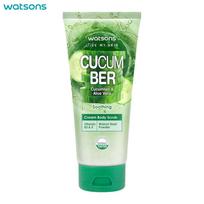 Watsons Love My Skin Cucumber Aloe Vera Cream Body Scrub, Soothing, Vitamin B3 & E, Walnut Shell Powder, Dermatologically Tested, 200 g. 200 g.