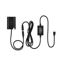 Andoer DMW-DCC17 netikras akumuliatorius su C tipo maitinimo adapterio kabeliu DMW-BLK22 netikras baterijos jungtis juoda