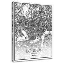 Feeby Canvas print, Londono miesto planas 40x60 juoda/balta