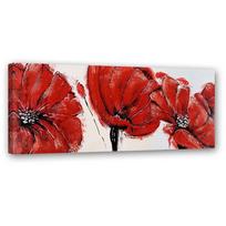 Canvas print Red poppies as painted 90x30 raudona