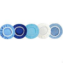 5 Pieces Car Orbital Buffer Polisher Pad Microfiber Detailing Buffing Pads Portable Durable for 5-6inch blue