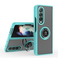 Smūgiams atsparus kietas dėklas su žiedu pirštui Samsung Galaxy Z Fold3 5g Fold 3 apsauga nuo kritimo sulankstomi dėklai dangtelis for Galaxy Z Fold 3 dangaus mėlyna spalva