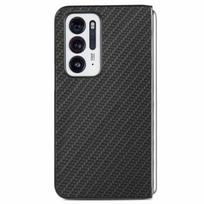 Comfortable Carbon Fiber Case For Oppo Find N Non -Slip Slim Matte Feeling Folding Cover Cases Fundas for OPPO Find N juoda