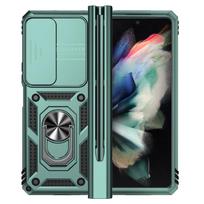Skirtas Samsung Z Fold4 5g neslystantis pirštų žiedo apsauginis dėklas, skirtas Samsung Galaxy Z Fold 4 Fold4 Zfold4 objektyvo apsaugai telefono krepšys for Samsung Z fold 4 žalia