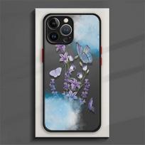 Matte telefono dėklas Samsung Galaxy S23 S22 S21 S20 Fe Ultra S10 S9 S8 Plus S10e Note 10plus 20ultra 8 9 Purpurinis Levandų Gėlė Samsung S22 5G
