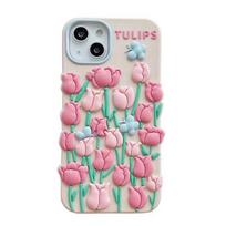 Cute 3d Tulip Flower Butterfly Case For Iphone 13 12 11 14 Pro Max Xs X Xr 7 8 14 Plus Se 3 2 Silicone Soft Phone Back Cover For iPhone 13 Pro white