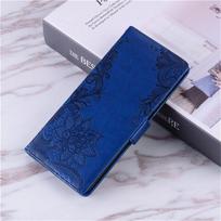 Odinis atverčiamas telefono dėklas, skirtas Samsung Galaxy A02s A12 A22s A32 A42 A52 A72 A03s A13 A23 A33 A53 Luxury Emboss piniginės laikiklio dangtelis For A42 5G tamsiai mėlyna spalva