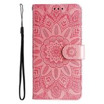 Apverčiamas dėklas Funda Samsung Galaxy A22 A32 A52s 5g A22s A12 A02s M12 M22 M32 A52 Dėklams Saulėgrąžos Odinė Piniginė Telefono Galinis Dangtelis Samsung A52 5G rožinė
