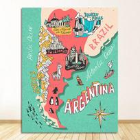 Paveikslai Senoviniai Kelioniniai Siena Kraft Plakatai Dengti sienų lipdukai Namų dekoravimas Dovana Argentinos Respublika Drobė 21cm×30cm NoFrame