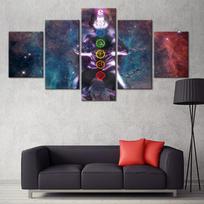Drobės tapyba 7 čakros 5 vienetų paveikslas ant sienos meno spaudiniai Modulinis Cuadros plakatas namų dekoras 20x35cm*2  20x45cm*2  20x55cm*1 gray