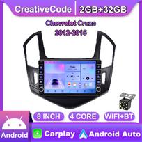 2Din automobilio radijas, skirtas „Chevrolet Cruze 2012-2015“ su mygtuko rankenėlėmis, daugialypės terpės grotuvu „Android“ GPS navigacijos galvutė „2din Carplay“ 2+32GB 2+32GB juoda