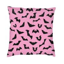 Pastel Goth Pink Black Bats Nordic Throw Pillow Cover Home Decorative Halloween Witch Chair Cushion 45x45cm Pillowcases 30x30cm 12x12in
