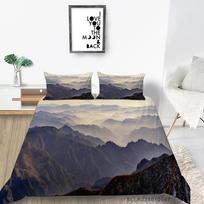 3D Forest Pattern Prabangus namų patalynės komplektas Viso dydžio antklodės užvalkalas ir pagalvės užvalkalas Kraštovaizdžio spausdinimas Plaunama ir patogi miegamojo patalynė UK Single 135x200cm