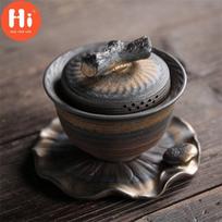 Hi Keraminis rankų darbo arbatos dubuo su dangteliu biuro arbatinukas Jingdezhen arbatinukas keramikinis Gaiwan arbatos rinkinys gėrimams 170 ml