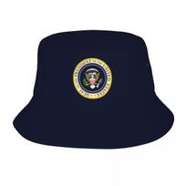 Donald Trump Presidential Seal Logo Bucket Hats Beach Hatwear Merchandise Fisherman Cap for Outdoor Ispoti Cap Lightweight One Size gray