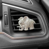 The new shiny metal rhinestone elephant car perfume crystal elephant car outlet air outlet perfume clip in the car
