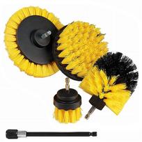 5PcsSet Electric Drill Brush Electric Scrubber Brush Cleaning Tools For Tile Bathroom Kitchen Round Pstic Scrubber Brushes yellow