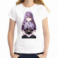 Moteriški marškinėliai Tokyo Ghoul Ink Art Ken Kaneki Anime Manga Artwork Girl s S balta