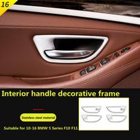 Suitable for BMW 10-16 5 Series F10 F11 interior modification car door switch handle decorative frame auto A  4pcs