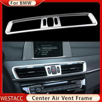 Car Center Console Air Conditioning AC Outlet Decoration Cover for BMW X1 F48 2016 - Vent Trim Frame Sticker gray