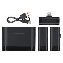 Wireless Clip-on Microphone Wireless Mic Receiver and 2 Transmitters with Charging Box for Type-C iOS Interface