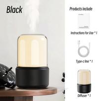 Namų nešiojamasis aromatų difuzorius USB oro drėkintuvas eterinis aliejus nakties šviesos šalto rūko formavimo purkštuvas Dovanų miegamajam A Black 120ml white