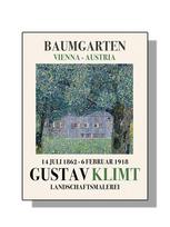 Gustav Klimt Art Collection Flower Garden Park Poster Print Canvas Painting Classic Wall Art For Living Room Home Decoration 21x30cm No Frame gray