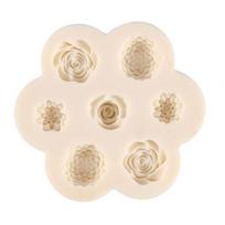 Praktiškas fondant mold Rose daugkartinio pyrago gaminimas pilka
