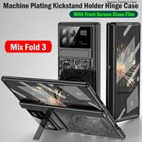 Luxury Kickstand Case for Xiaomi Mix Fold 3 Case Machine Plating Cover for Xiaomi Mix Fold 3 Hinge Case with Front Screen Film For Xiaomi Mix Fold3 juoda