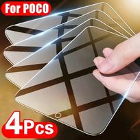 4PCS Protective Glass for Poco X3 Pro X3 NFC M5S M5 Film Screen Protector for Xiaomi Poco F3 F4 GT F2 Pro M3 M4 X4 Pro 5G Glass Huawei P Smart 2019 gryna