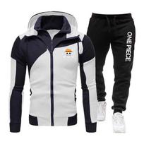 Pirate King Logo Men's New Autumn/Winter Sweater Zipper Stand Neck Hat Sweater Coat and Men's Casual Pants Two Piece Set XL balta