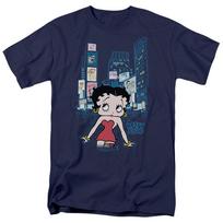 Betty Boop Times Komiksų Prekės Times Square Niujorke Tamsiai Mėlyni Unisex Marškinėliai XXXL gray