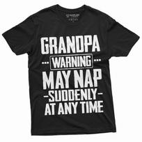 Grandpa Funny Tshirt Grandfather Warning Nap Shirt Humor Tee Unisex T-shirt S