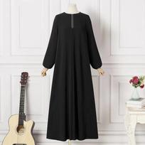 Moteriška Abaya Dubai musulmoniška suknelė Kaftan Jilbab Dubai Party Islamic Formal Ilgas chalatas XXXXXL juoda
