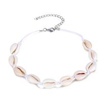 2024 Bohemian Natural Shell Cotton Rope Necklace Choker Chain Women Fashion Jewelry Party Gifts balta