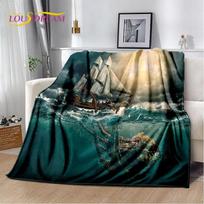 A Pirate Boat,Barque,Boat Ship Monster Soft Plush Blanket,Flannel Blanket Throw Blanket for Living Room Bedroom Bed Sofa Picnic 75x100cm (30x40inch)