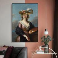 Rokoko menas Prancūzų kaimo plakatas Elisabeth Louise Vigee Le Brun Autoportreto spaudiniai Drobės tapybos galerija Sienos meno dekoravimas 21cm×30cm NoFrame