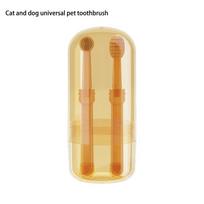 Zentric šunų dantų šepetėlių rinkinys, Flexibrush naminių gyvūnėlių dantų šepetėlis, minkštas silikonas, dvipusis pet toothbrush beige